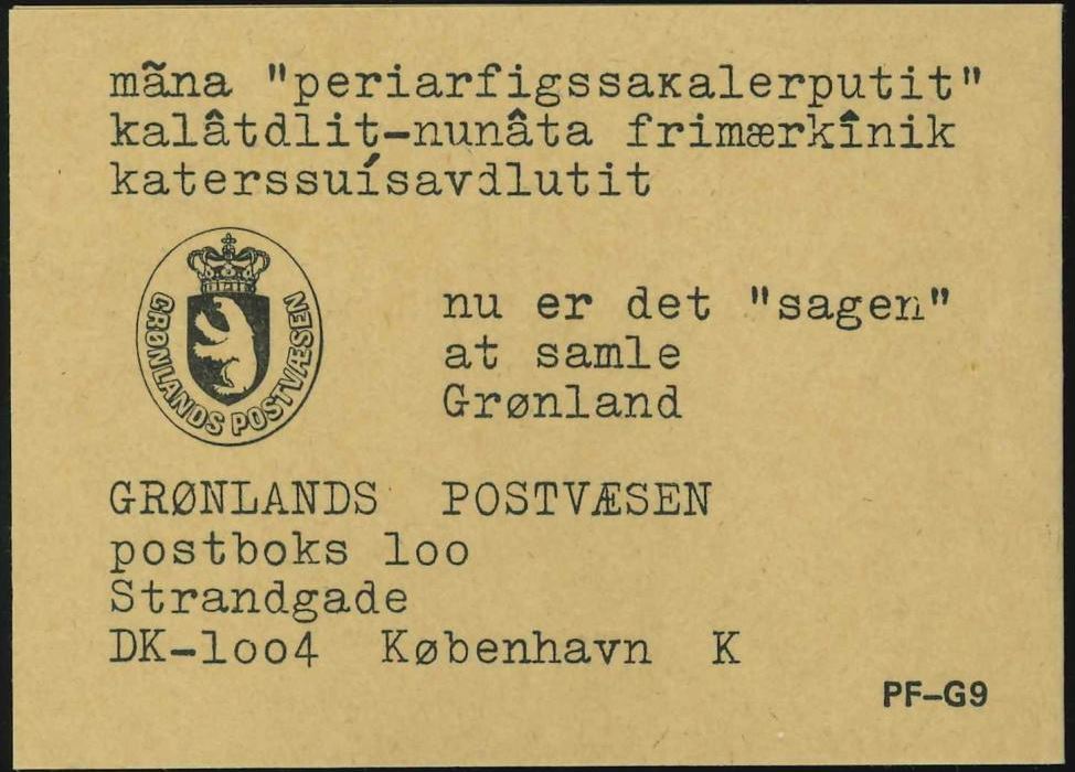 Grønland PF G9 Bagside